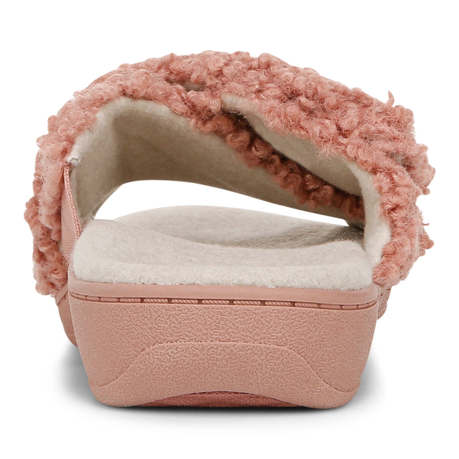 Vionic Relax II Women's Orthotic Slide Slippers - Cinder Rose Shearling - Back
