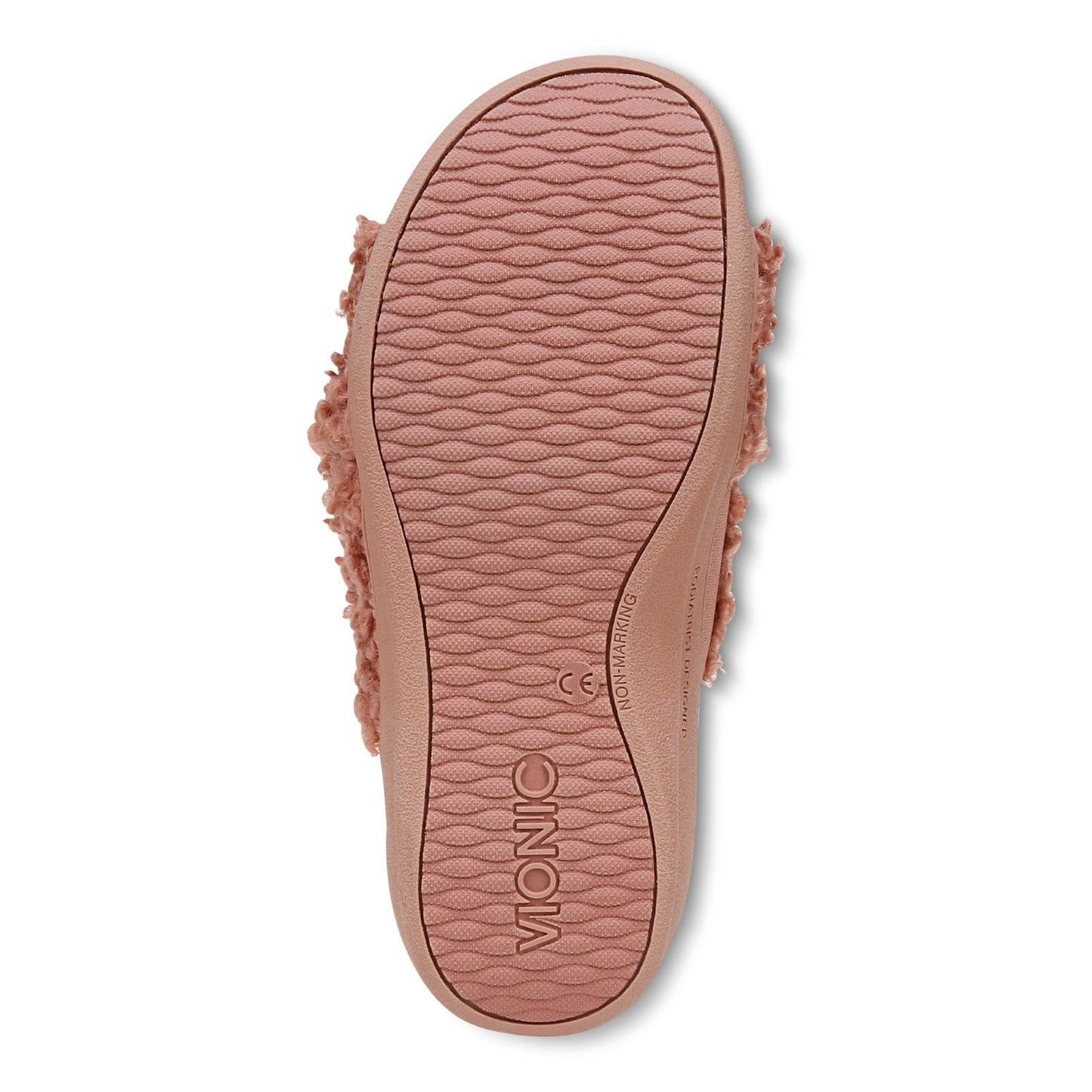 Vionic Relax II Women's Orthotic Slide Slippers - Cinder Rose Shearling - Bottom