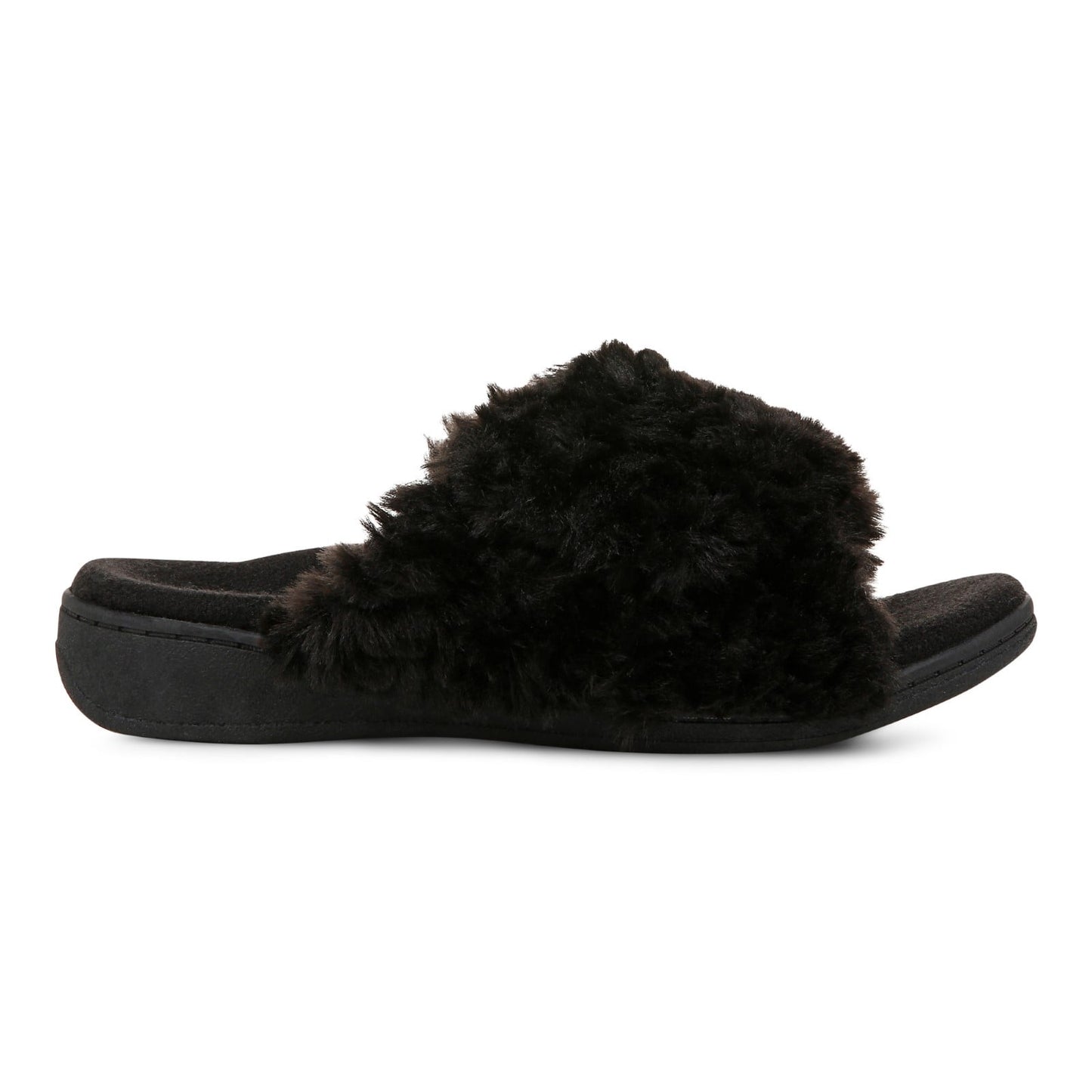 Vionic Relax Ii womens Slide Slipper - Black Fur - Right side