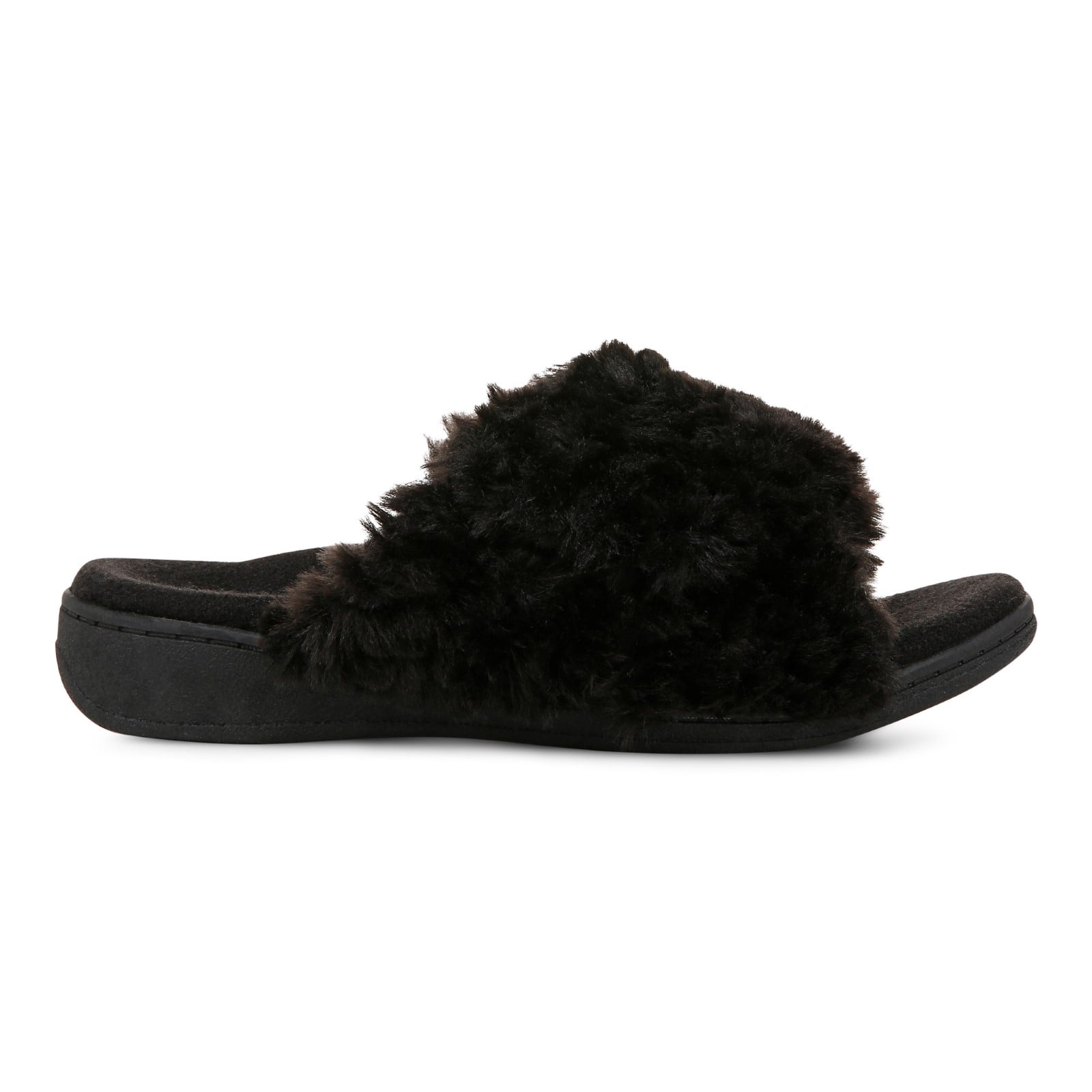 Vionic Relax Ii womens Slide Slipper - Black Fur - Right side