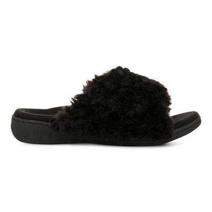 Vionic Relax Ii womens Slide Slipper - Black Fur - Right side