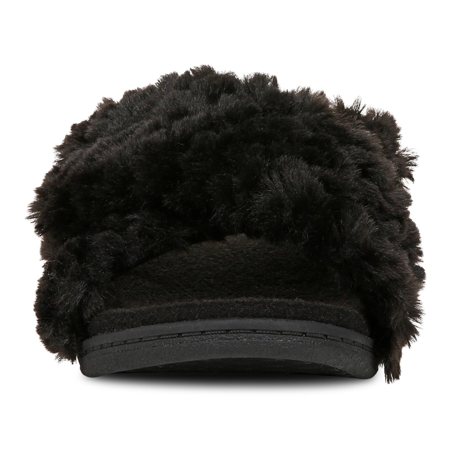 Vionic Relax Ii womens Slide Slipper - Black Fur - Front