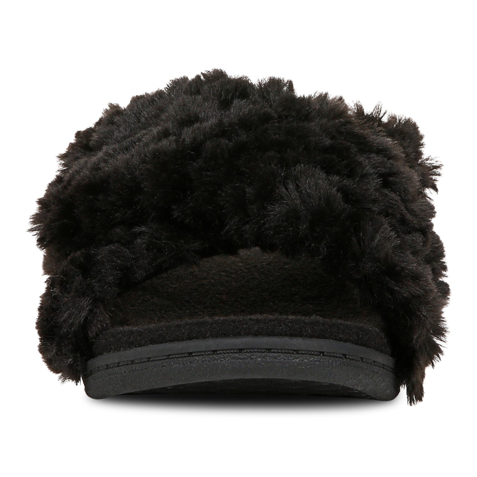Vionic Relax Ii womens Slide Slipper - Black Fur - Front