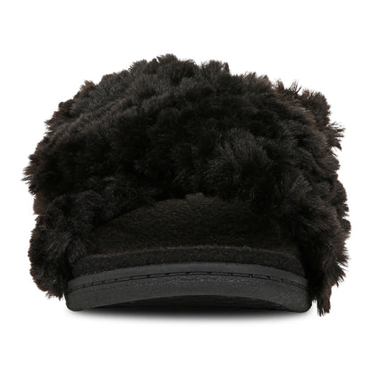 Vionic Relax Ii womens Slide Slipper - Black Fur - Front