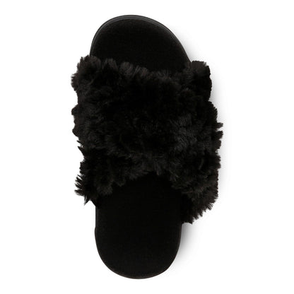Vionic Relax Ii womens Slide Slipper - Black Fur - Top