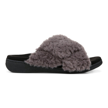 Vionic Relax Ii womens Slide Slipper - Charcoal Fur - Right side