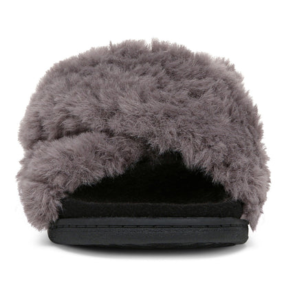 Vionic Relax Ii womens Slide Slipper - Charcoal Fur - Front