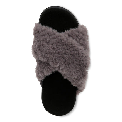 Vionic Relax Ii womens Slide Slipper - Charcoal Fur - Top