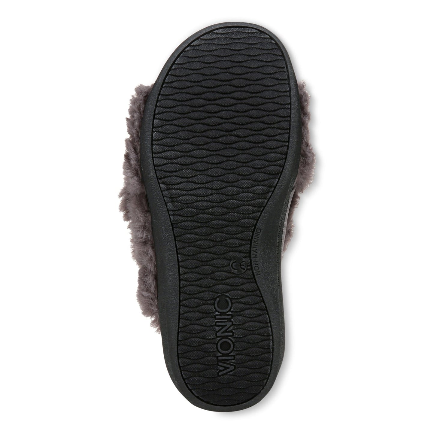 Vionic Relax Ii womens Slide Slipper - Charcoal Fur - Bottom