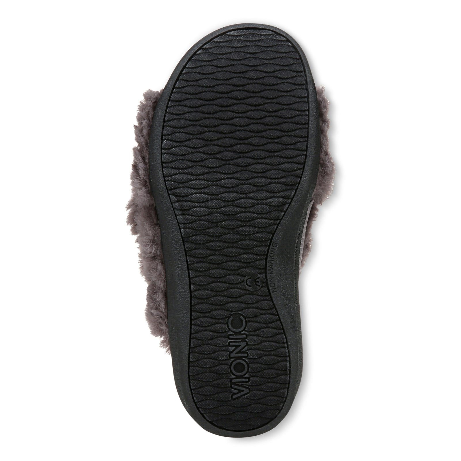 Vionic Relax Ii womens Slide Slipper - Charcoal Fur - Bottom