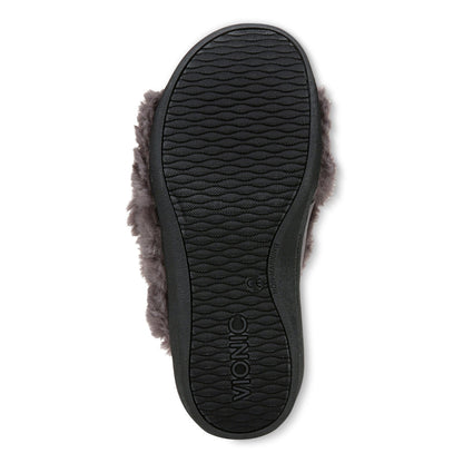 Vionic Relax Ii womens Slide Slipper - Charcoal Fur - Bottom