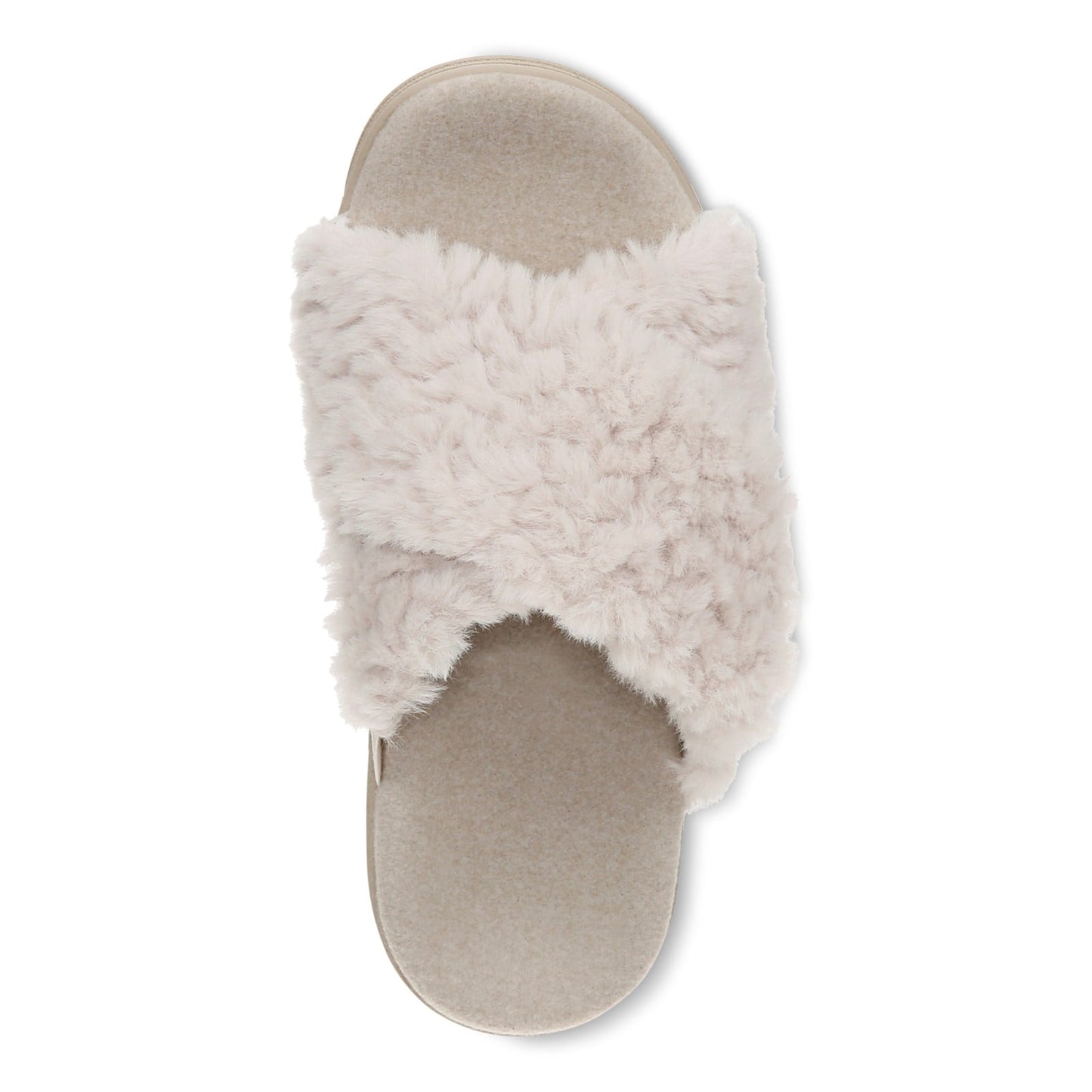Vionic Relax II Women's Orthotic Slide Slippers - Off White Fur - Top