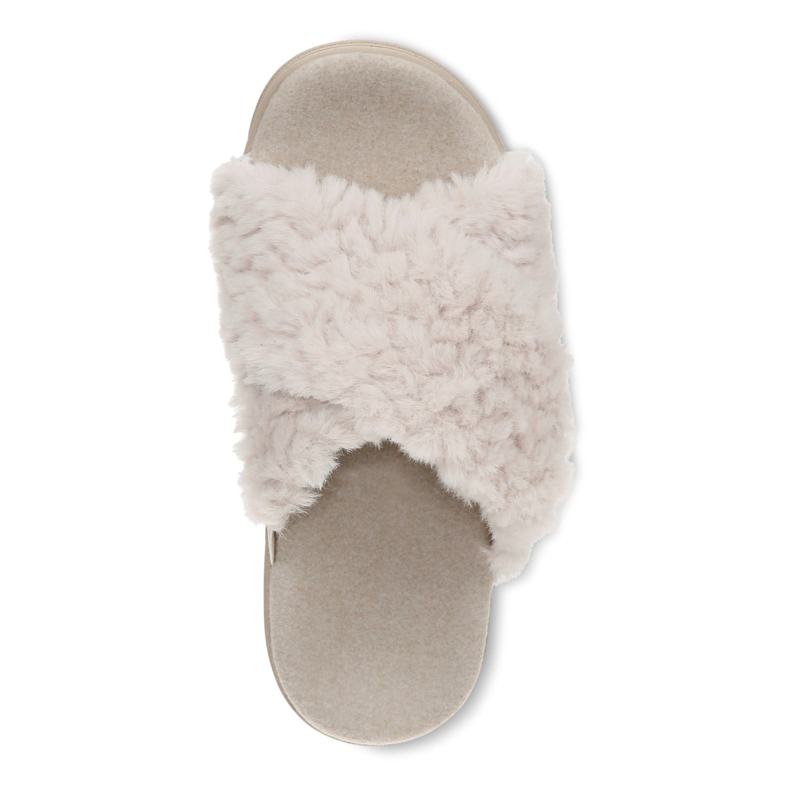 Vionic Relax II Women's Orthotic Slide Slippers - Off White Fur - Top