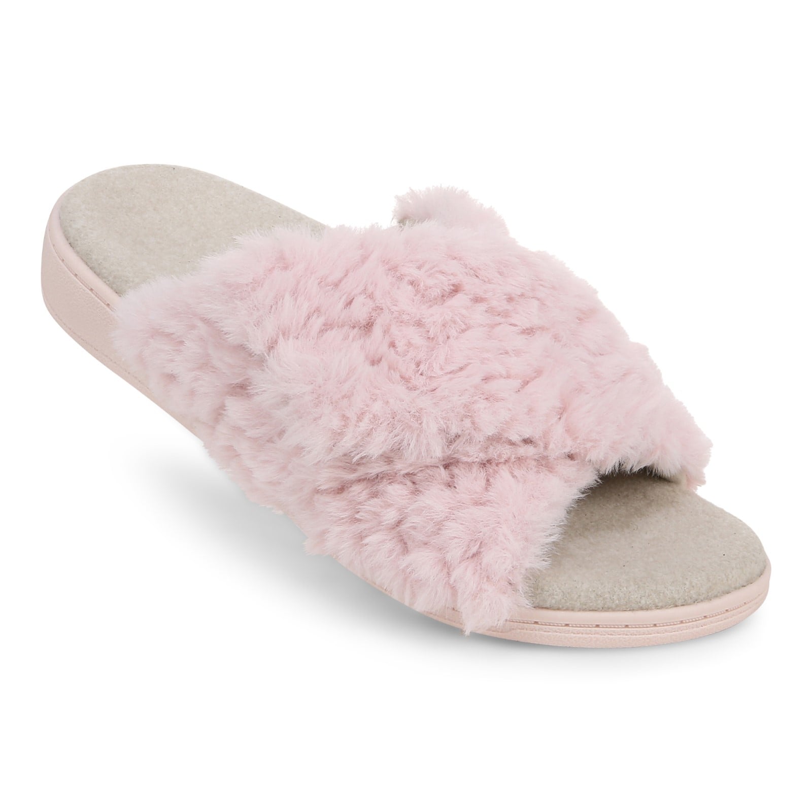 Vionic Relax Ii womens Slide Slipper - Light Pink Fur - RELAX II-J0895F4652-LIGHT PINK-13fl-med