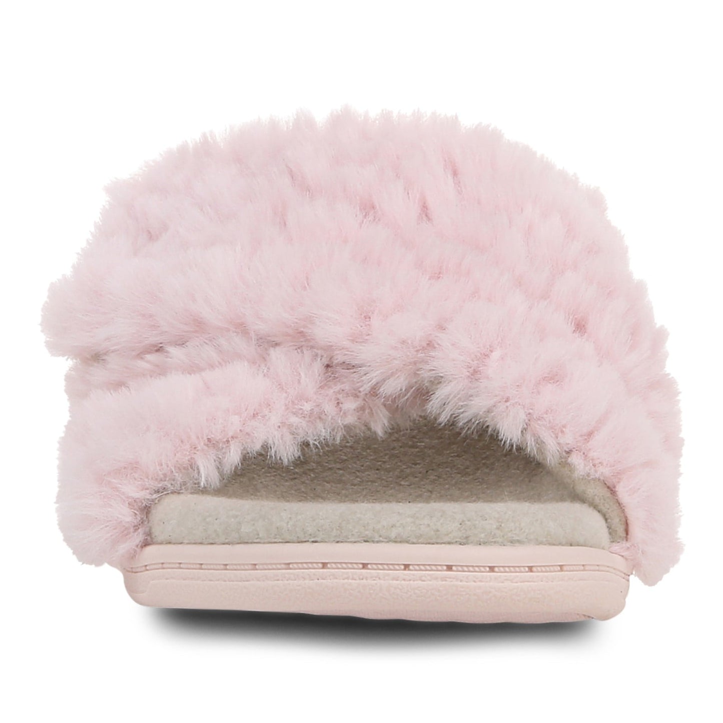 Vionic Relax Ii womens Slide Slipper - Light Pink Fur - Front