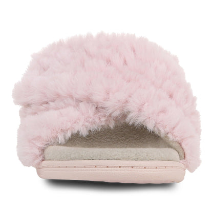 Vionic Relax Ii womens Slide Slipper - Light Pink Fur - Front