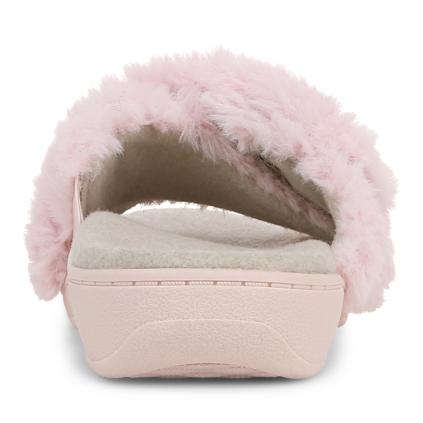 Vionic Relax Ii womens Slide Slipper - Light Pink Fur - Back