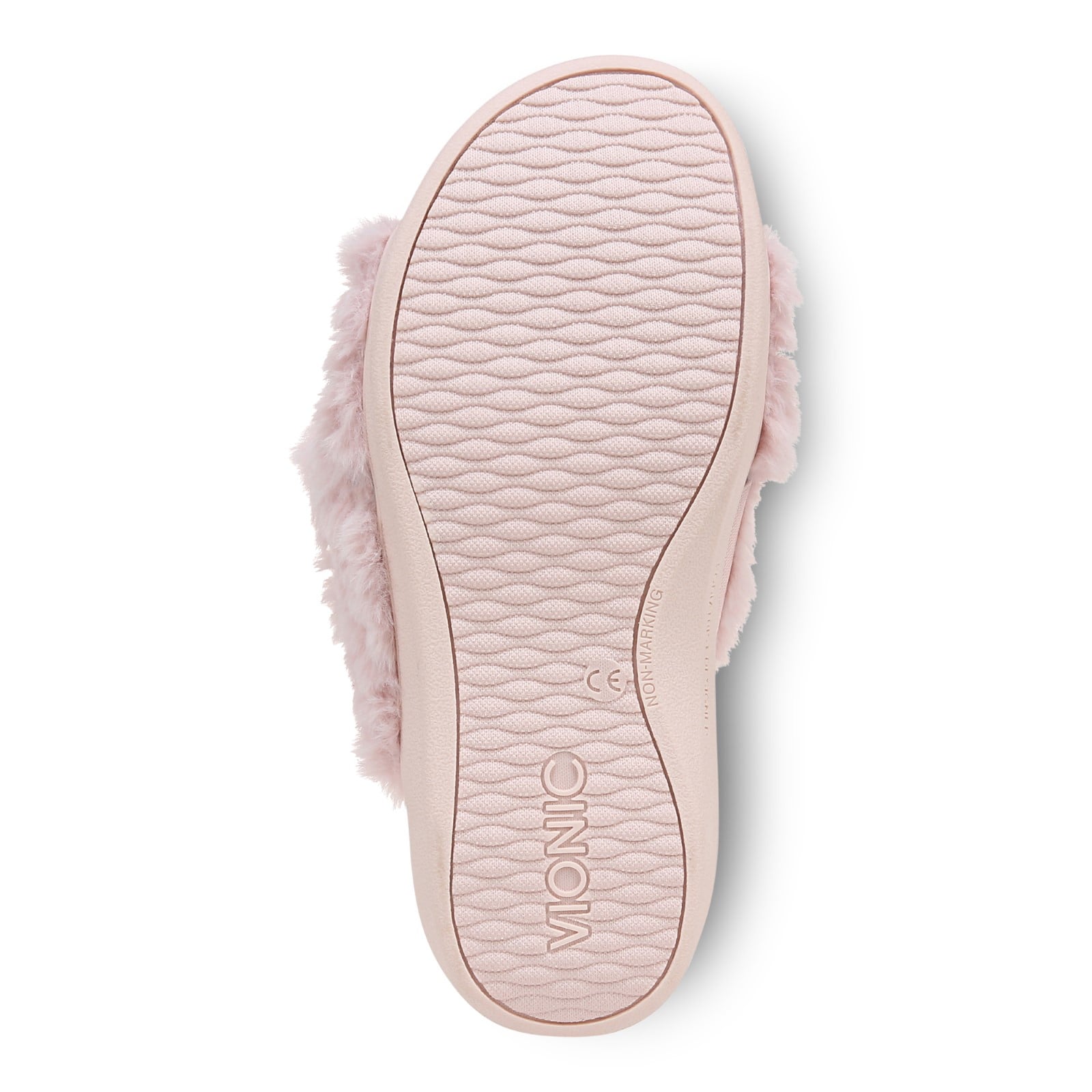 Vionic Relax Ii womens Slide Slipper - Light Pink Fur - Bottom