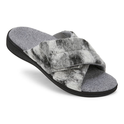 Vionic Relax II Women's Orthotic Slide Slippers - Grey Multi Camo Felt - RELAX II-J0895F5021-GREY MULTI-13fl-med