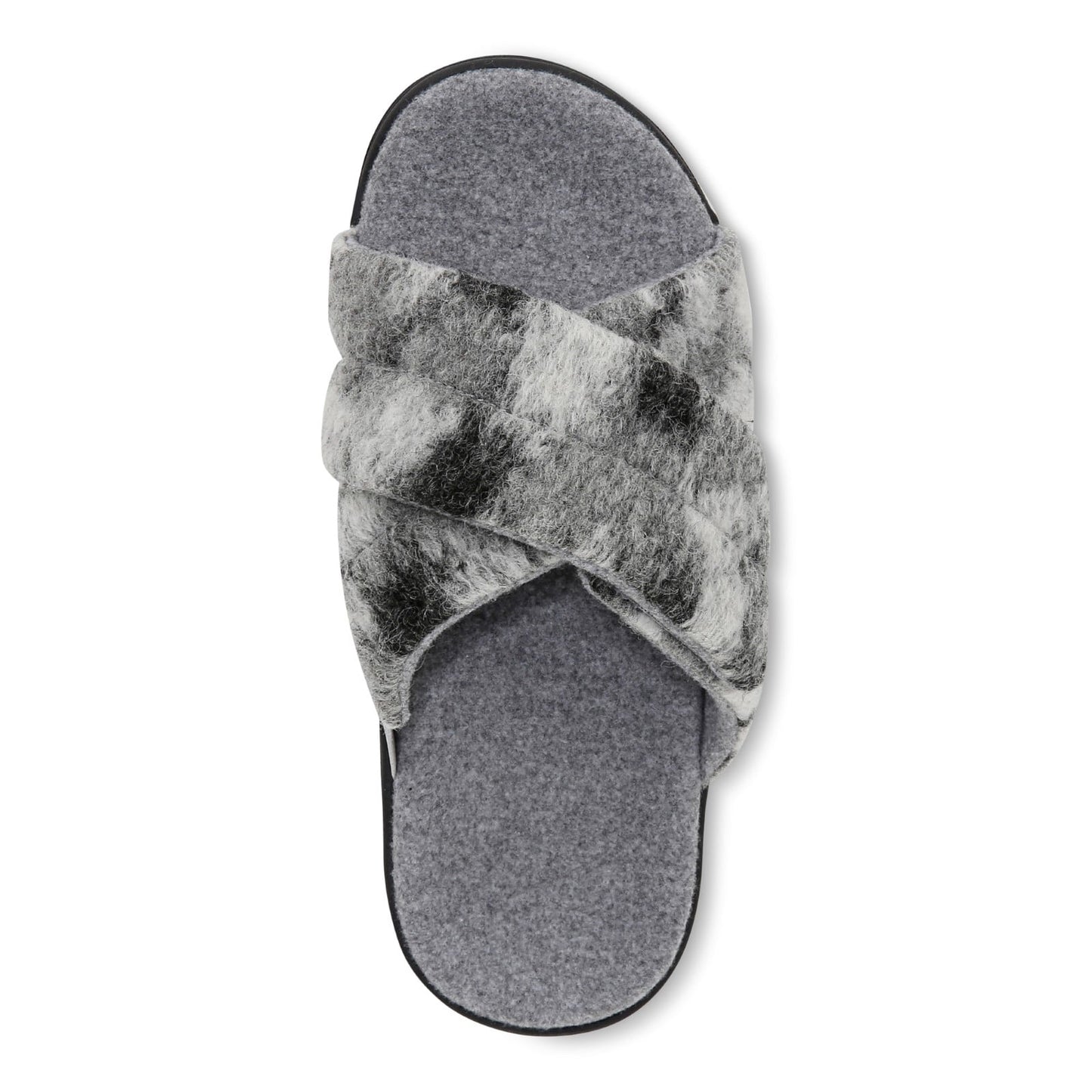 Vionic Relax II Women's Orthotic Slide Slippers - Grey Multi Camo Felt - Top