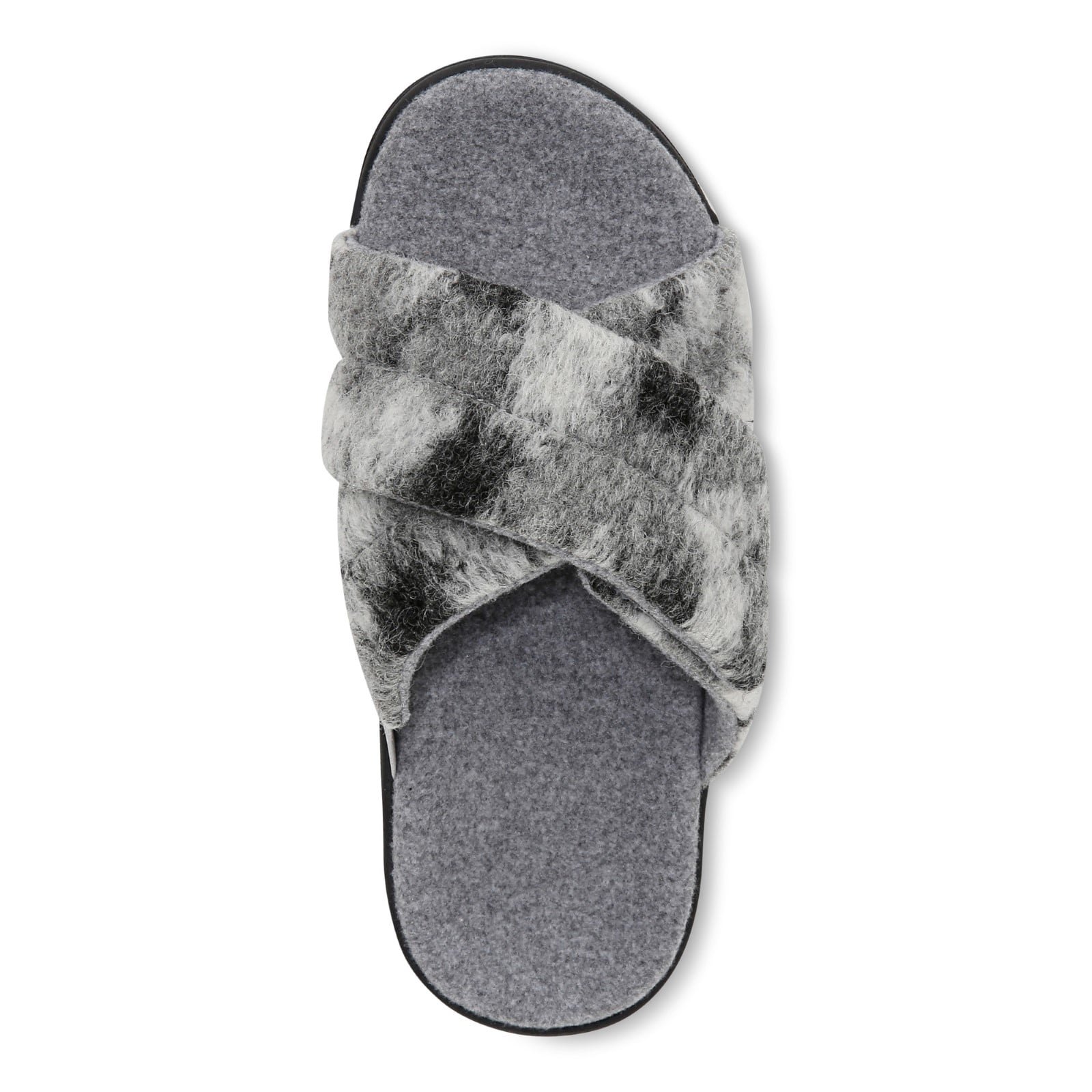 Vionic Relax II Women's Orthotic Slide Slippers - Grey Multi Camo Felt - Top