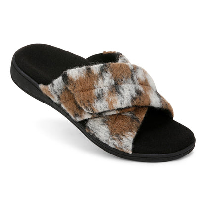 Vionic Relax II Women's Orthotic Slide Slippers - Brown Multi Camo Felt - RELAX II-J0895F5201-BROWN MULTI-13fl-med