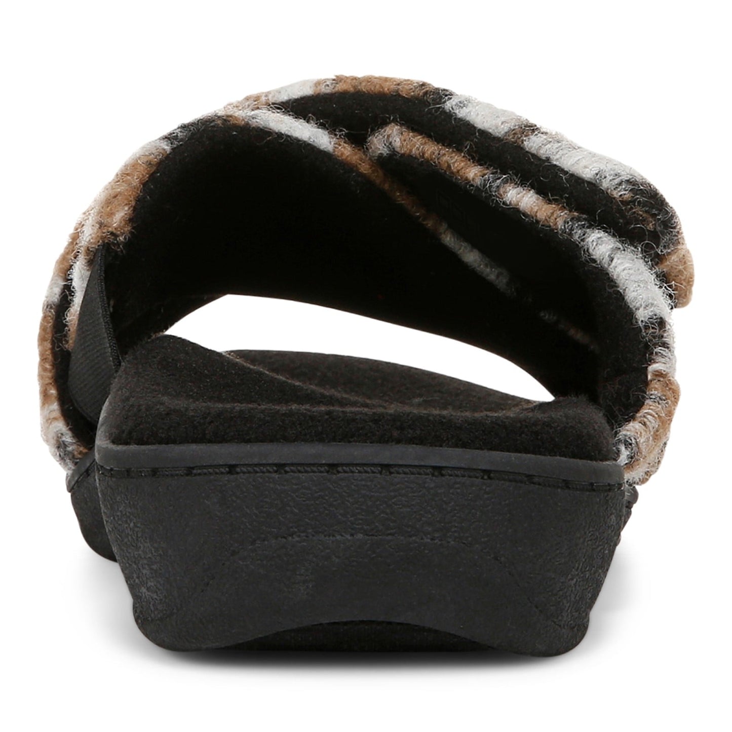 Vionic Relax II Women's Orthotic Slide Slippers - Brown Multi Camo Felt - Back