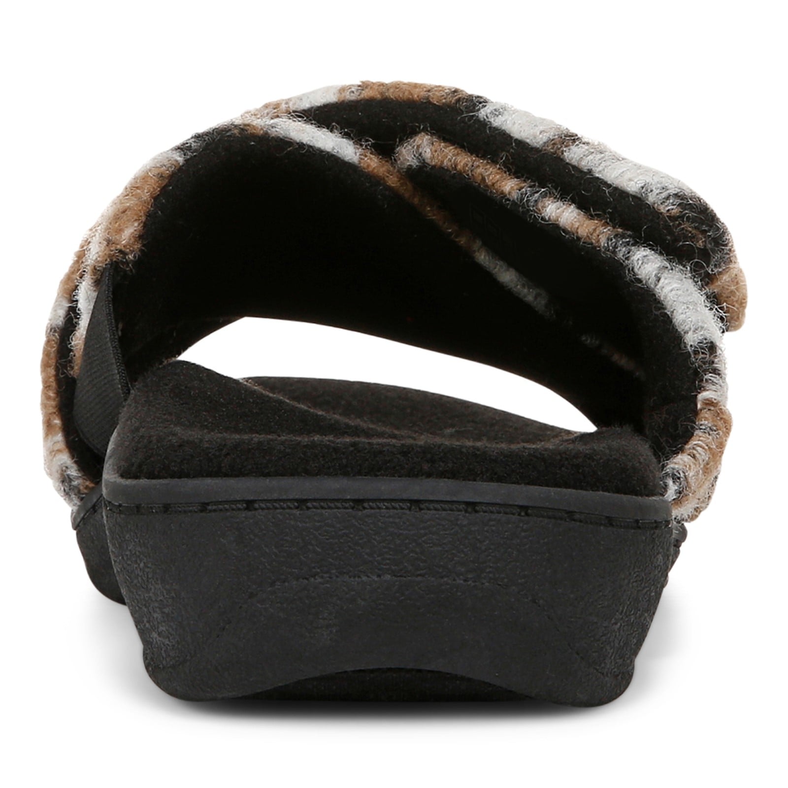 Vionic Relax II Women's Orthotic Slide Slippers - Brown Multi Camo Felt - Back