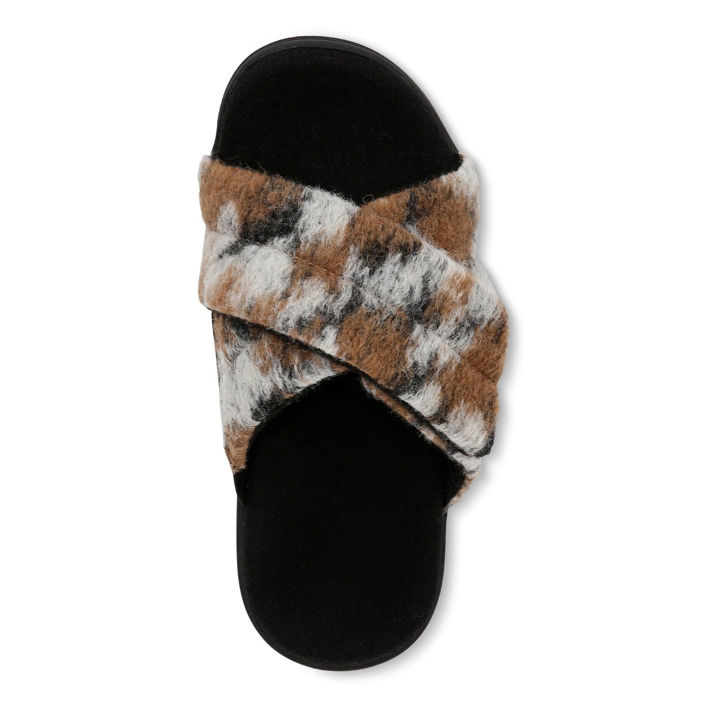Vionic Relax II Women's Orthotic Slide Slippers - Brown Multi Camo Felt - Top