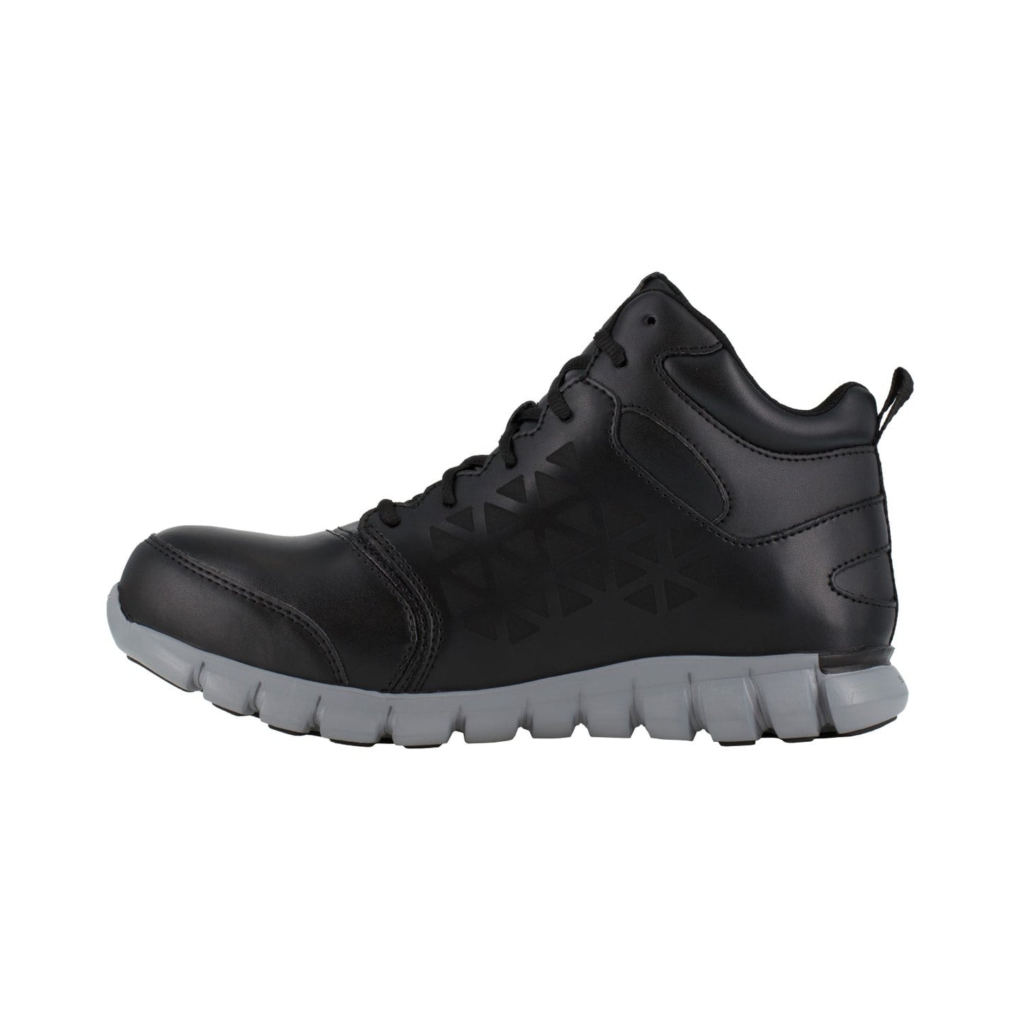 Reebok Work Women's Sublite Cushion Alloy Toe Comfort Athletic Work Boot Waterproof - Black and Grey - Side View