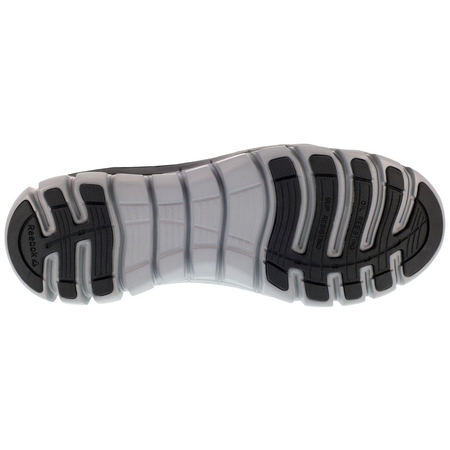 Reebok Work Women's Sublite Cushion Alloy Toe Comfort Athletic Work Boot Waterproof - Black and Grey - Outsole View