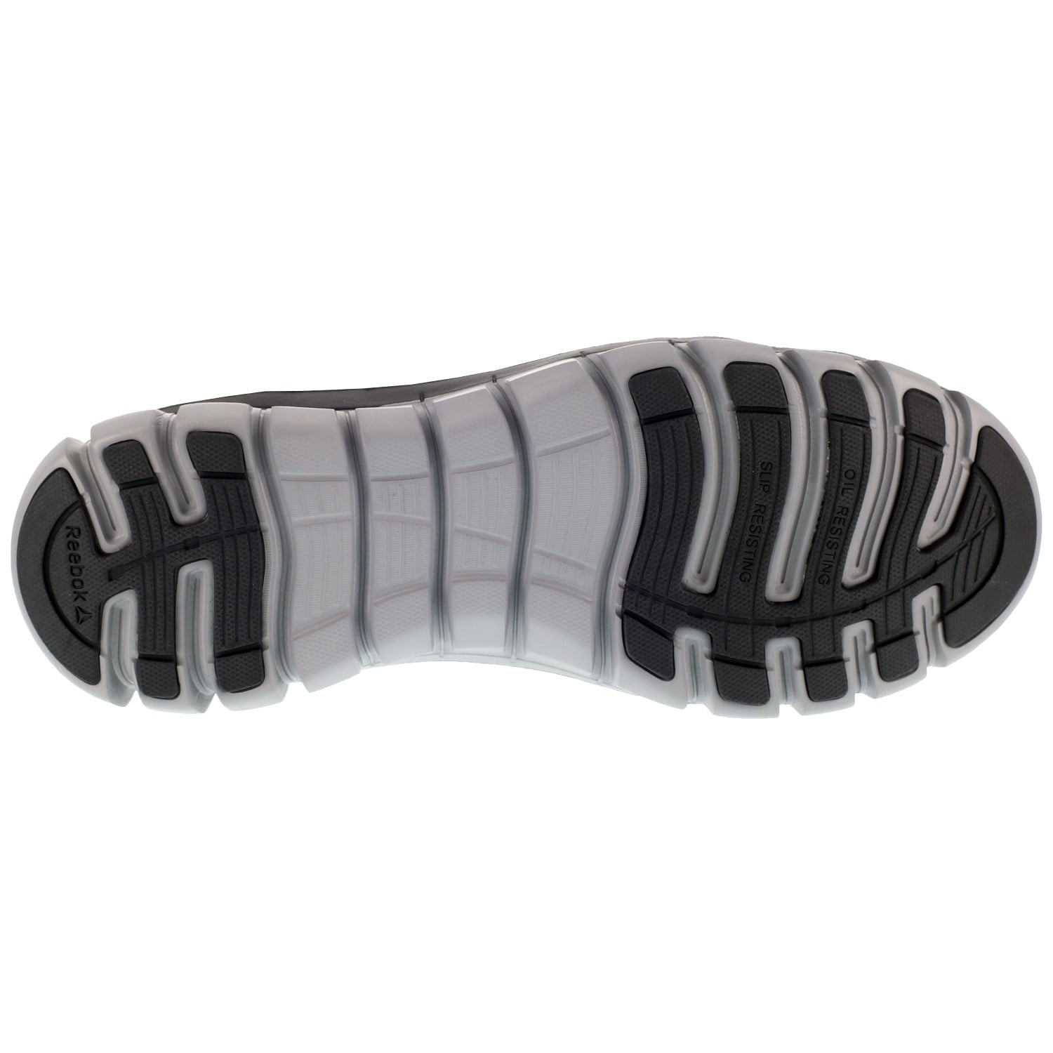 Reebok Work Women's Sublite Cushion Alloy Toe Comfort Athletic Work Boot Waterproof - Black and Grey - Outsole View