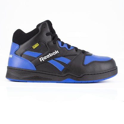 Reebok Work Men's BB4500 High Top Work Sneaker with Internal Met Guard Comp Toe - Black/Blue - Side View