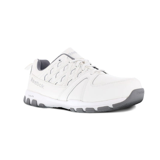 Reebok Work Men's Sublite Steel Toe Comfort Athletic Work Shoe ESD - White - Profile View