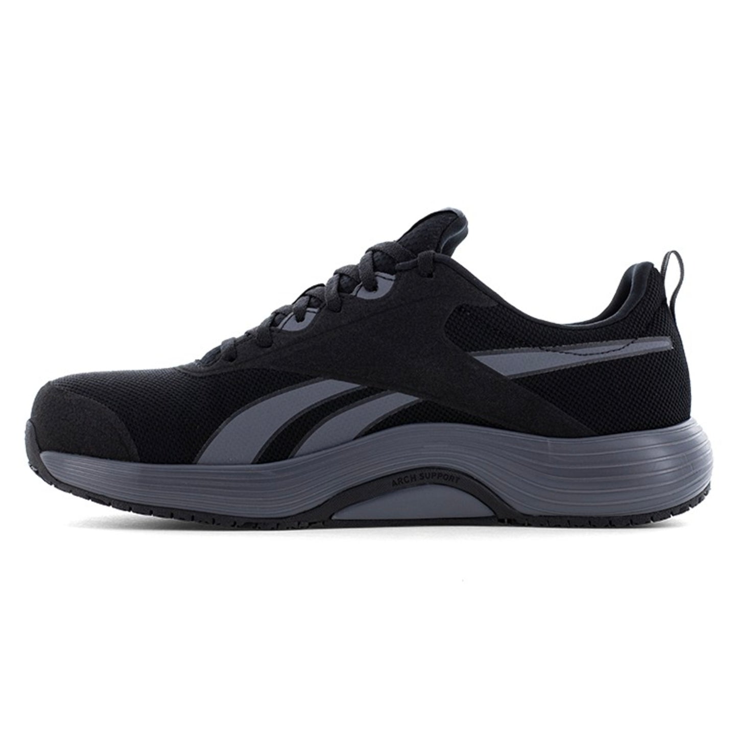 Reebok Men's RB5102 Black and Gray Lite Plus 4 Work Composite Toe Athletic EH - Black - side view 2