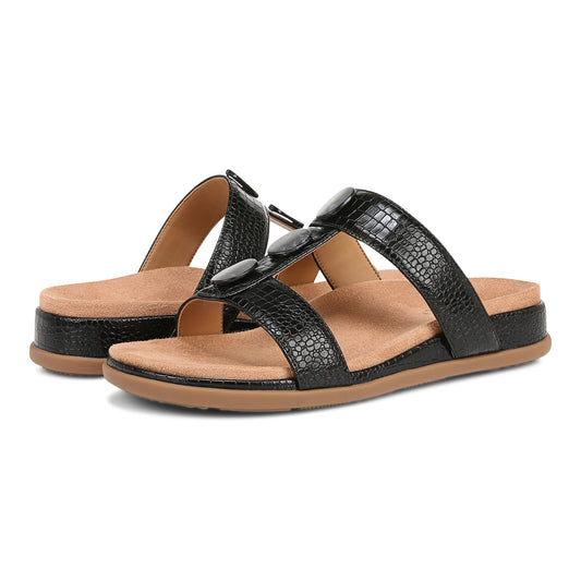 Vionic Serra Womens Tstrap sandal Sandals - Black - pair left angle