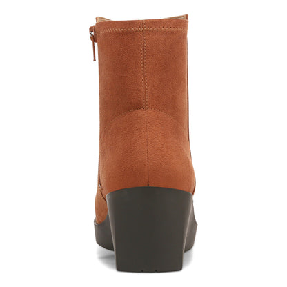 Vionic Skylar Women's Comfort Wedge Short Boot - Tan Suede - Back