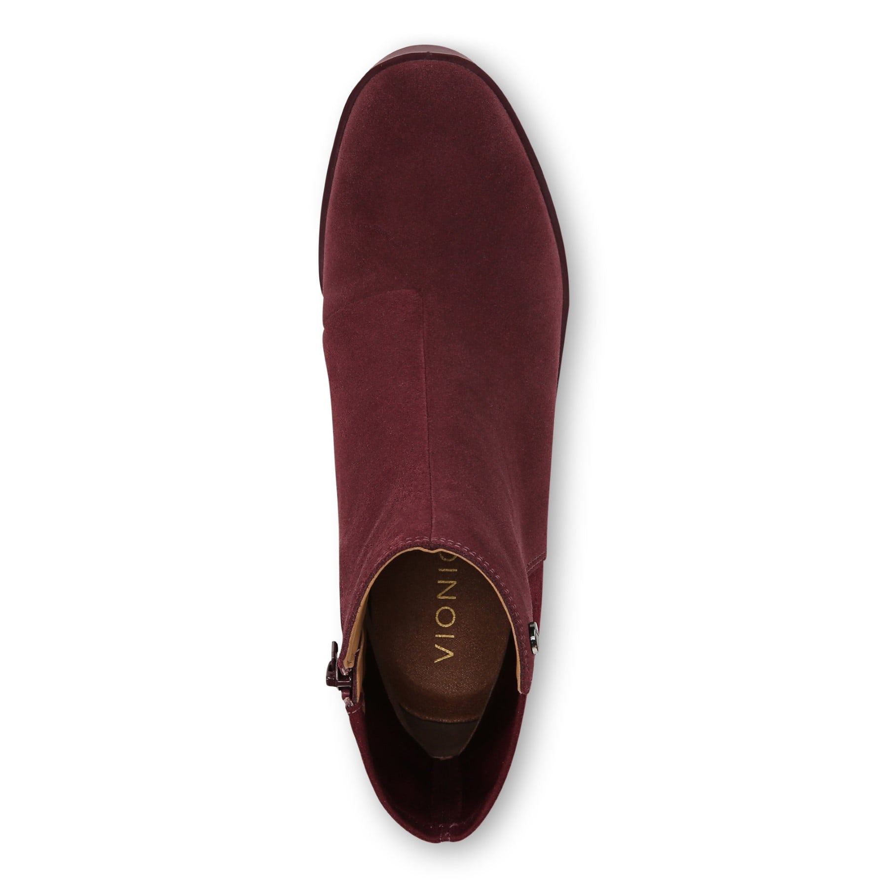 Vionic Skylar Women's Comfort Wedge Short Boot - Portwine Suede - Top