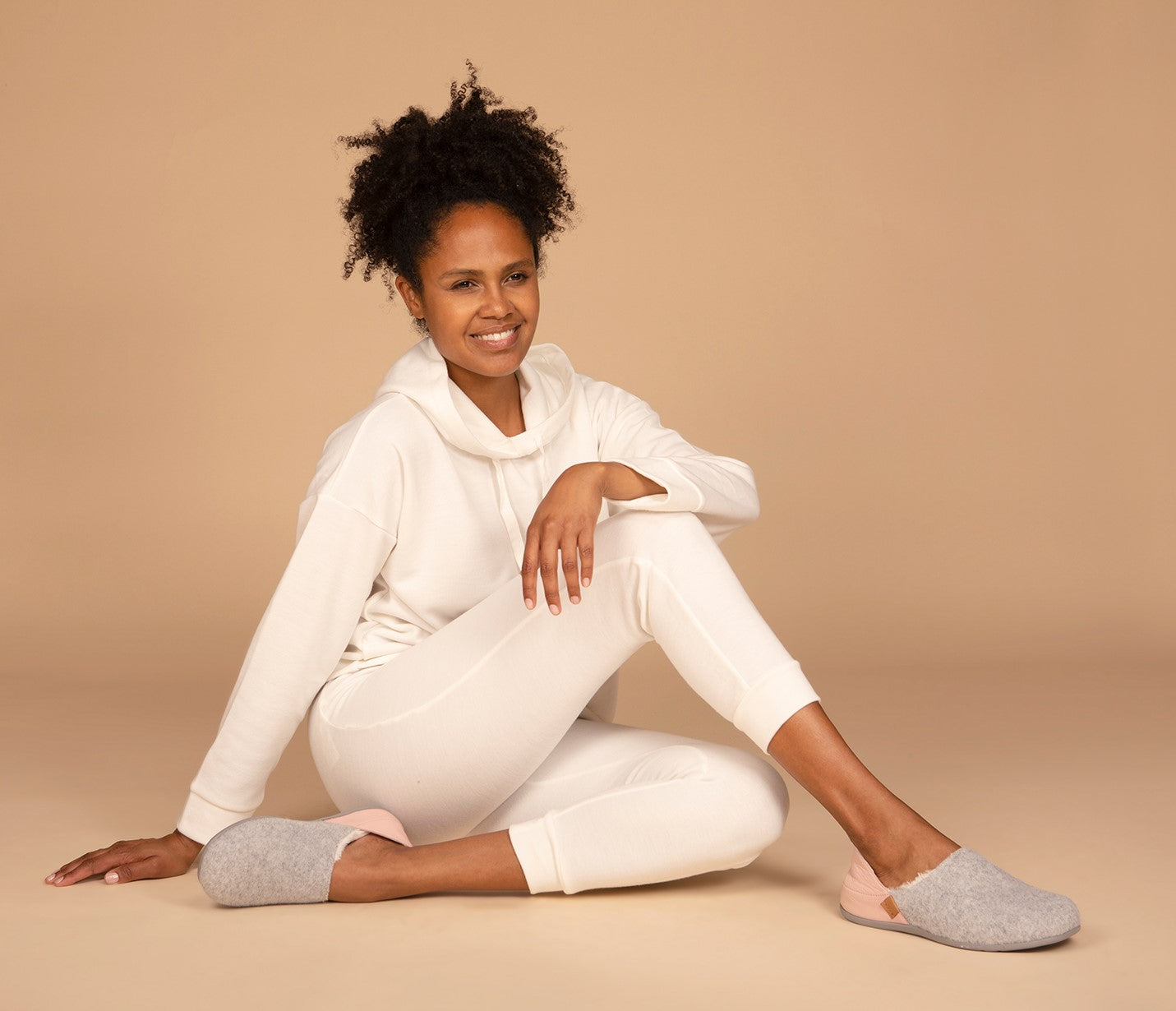 Strive Sofia Women's Fold Down Heel Supportive Slipper -  SOFIA Light Grey Lifestyle