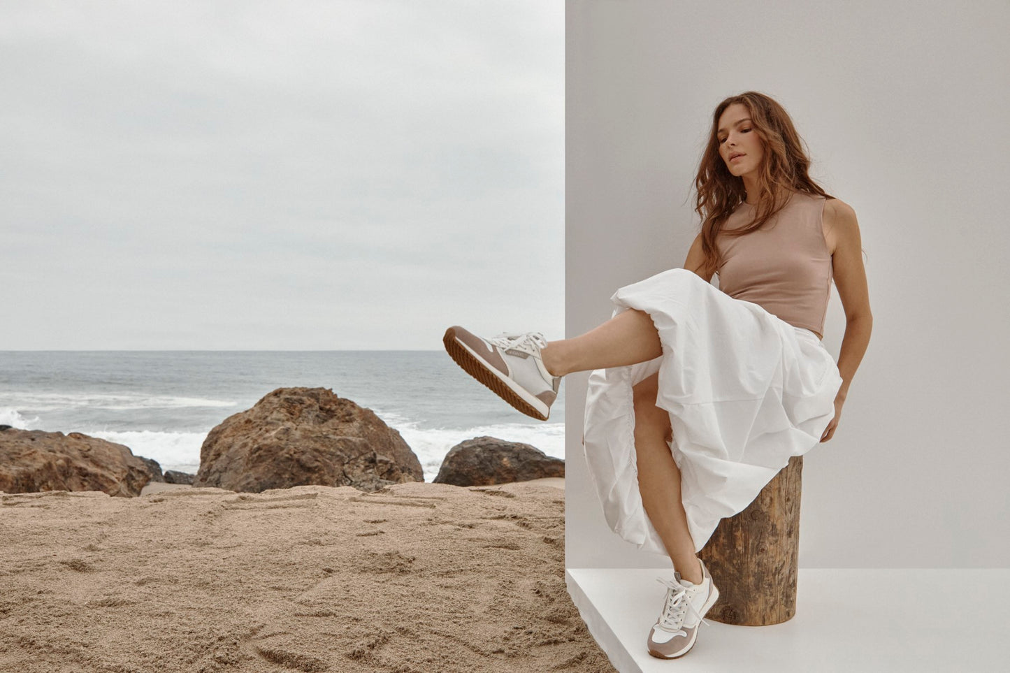 Vionic Monarch Women's Comfort Sneaker - White/cobblestone - Lifestyle