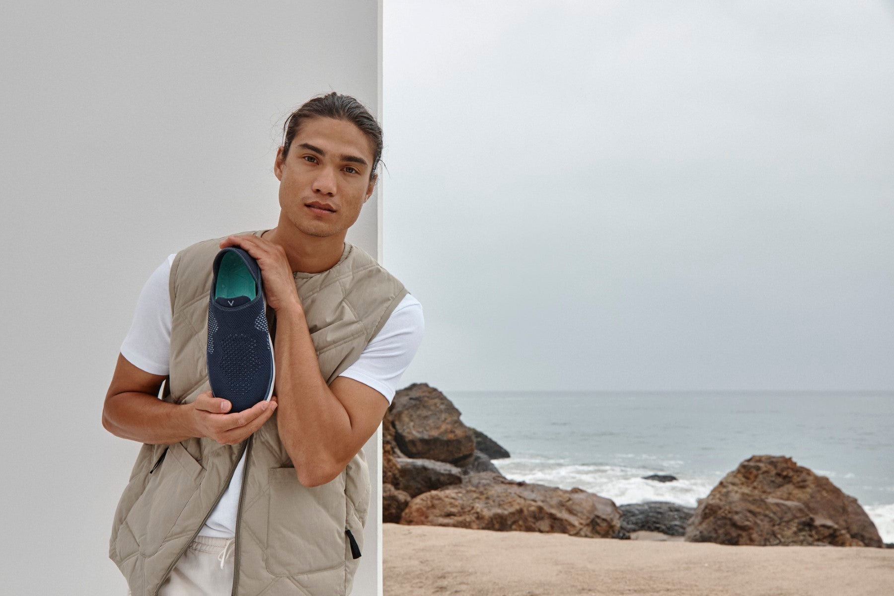 Vionic Sage Rx mens Slip On/Loafer/Moc Shoe - Navy Blazer - Lifestyle