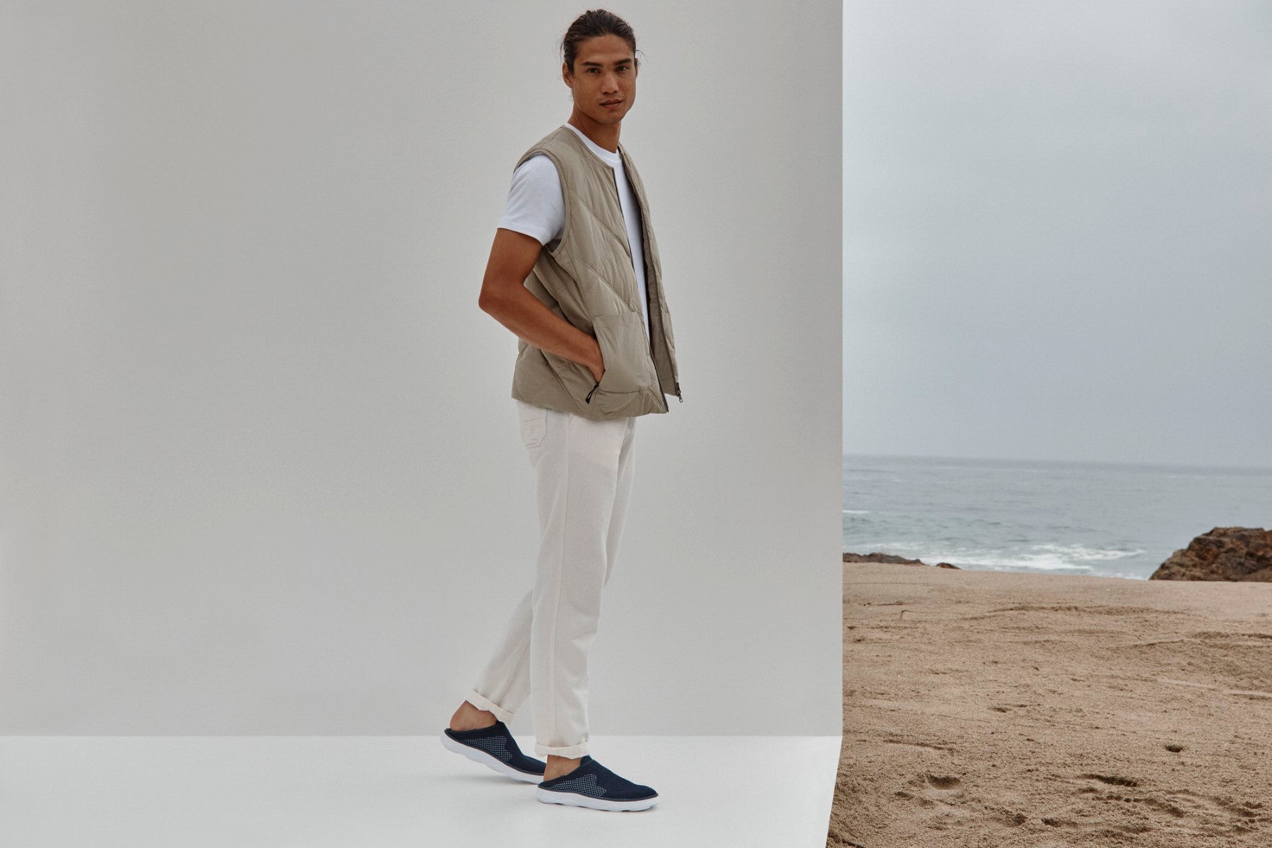 Vionic Sage Rx mens Slip On/Loafer/Moc Shoe - Navy Blazer - Lifestyle