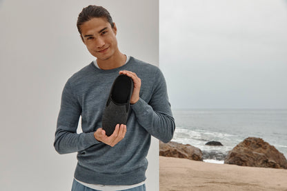 Vionic Unwind Men's Comfortable and Supportive Clog Slipper - Black Fabric - 0021-med