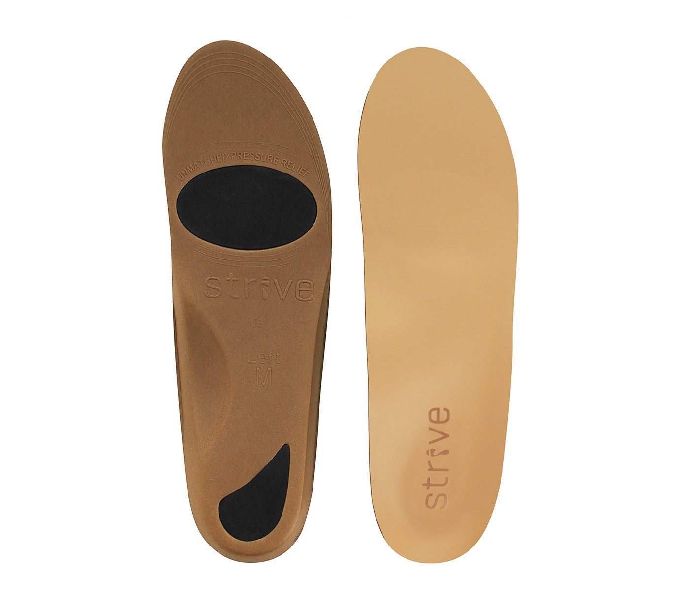 Strive Comfort Replacement Orthotic Insoles - Leather Arch Supports - Replacement Insoles