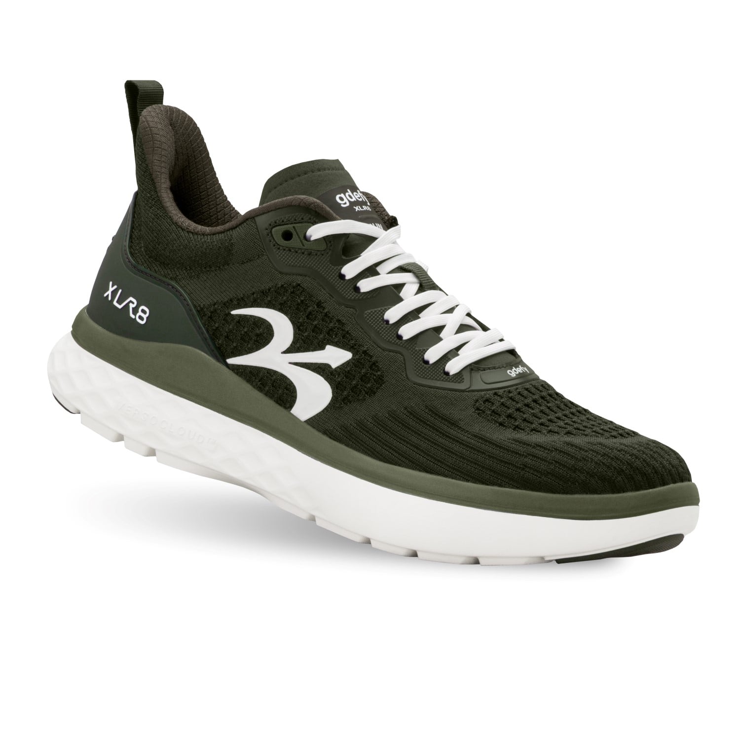 Gravity Defyer Men's XLR8 Running Shoes - Green - Profile View