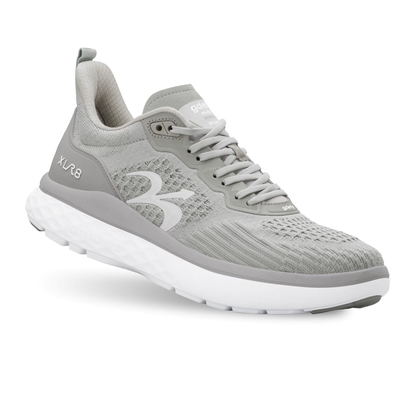 Gravity Defyer Men's XLR8 Running Shoes - Gray / White - Profile View