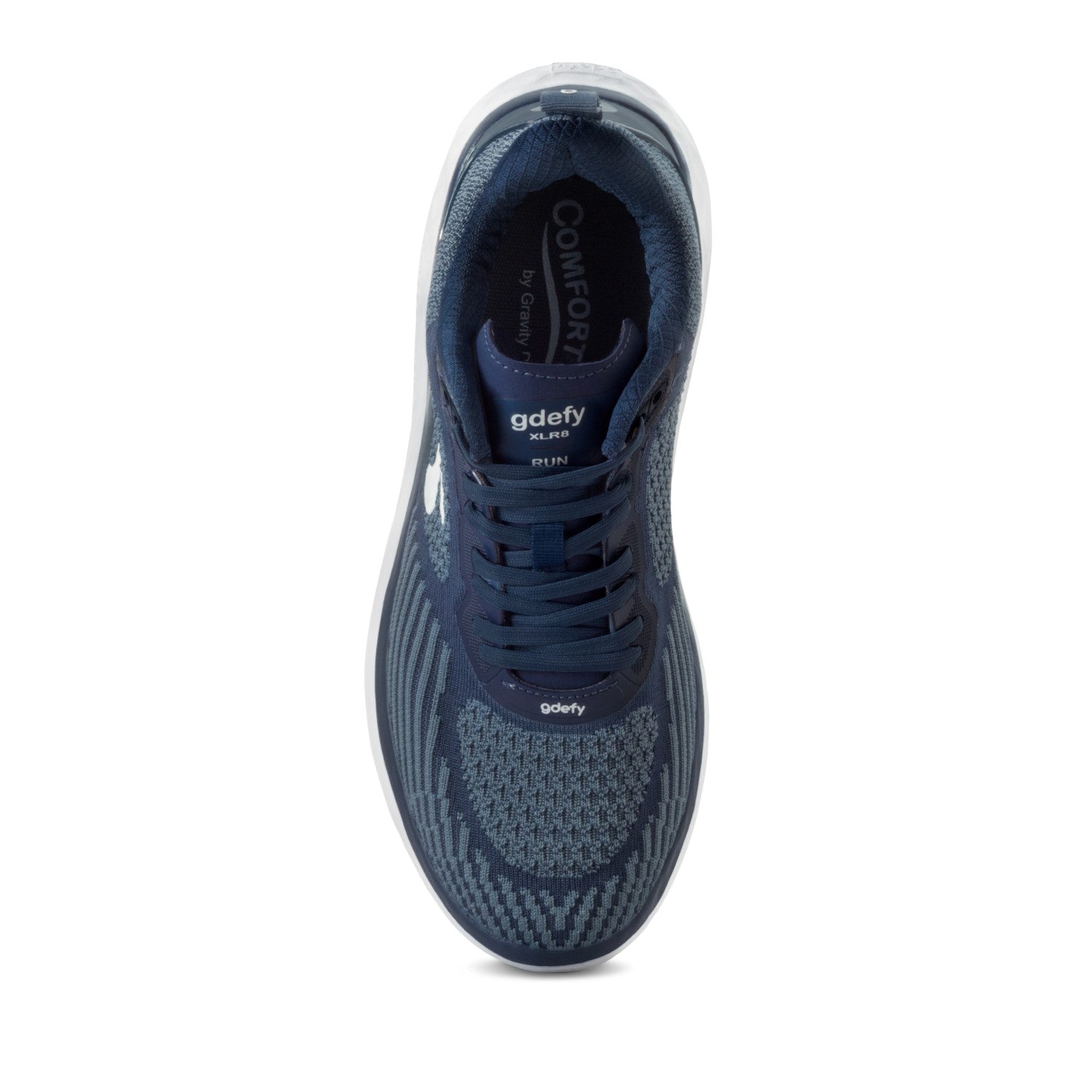 Gravity Defyer Men's XLR8 Running Shoes - Blue / White - Top View