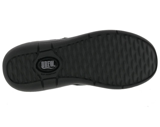 Drew Tempo Women's Walking Shoe - Black Leather - Sole View