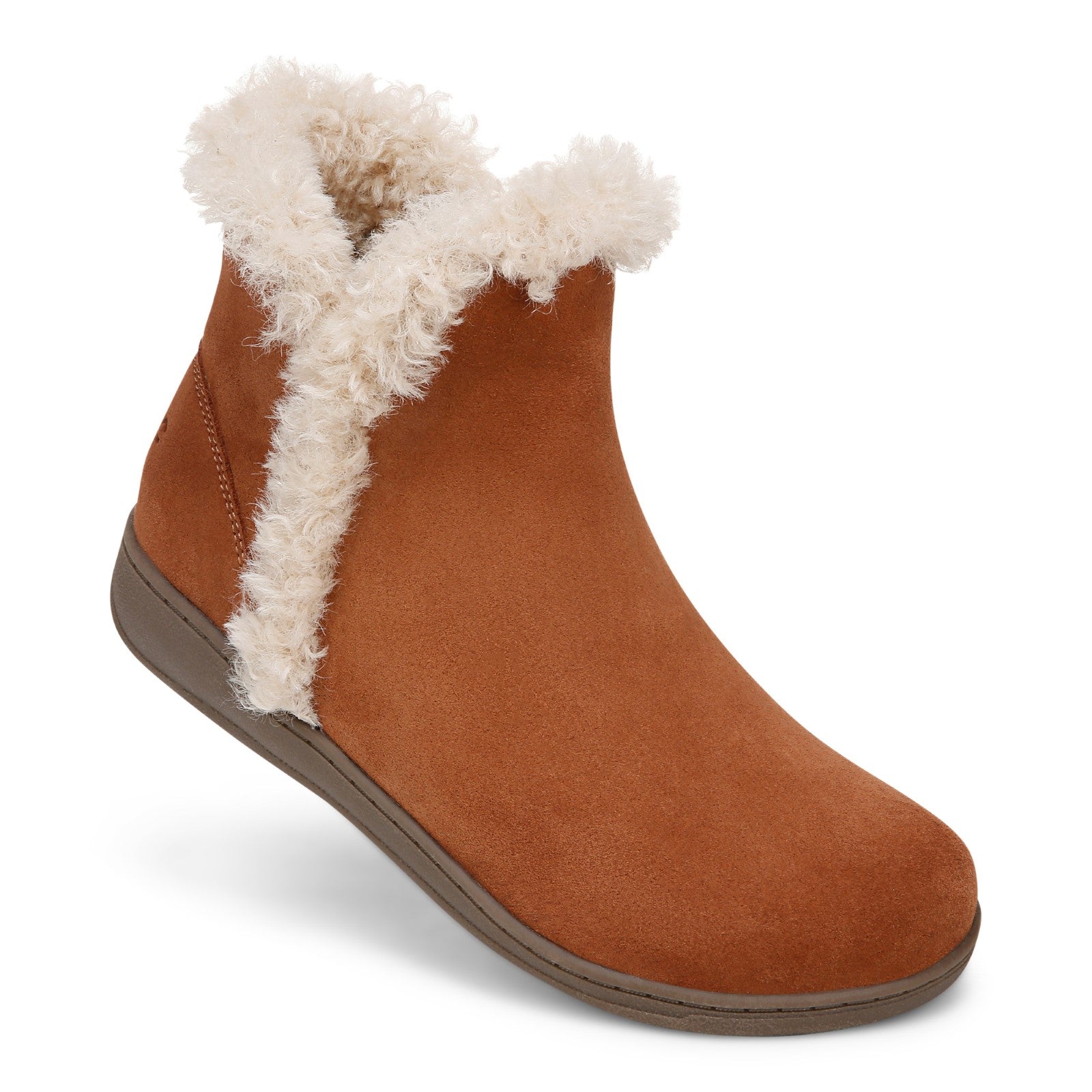 Vionic Unwind Bootie - Women's Ankle Bootie Slipper - Tan - UNWIND BOOTIE-J2733L1200-TAN-13fl-med