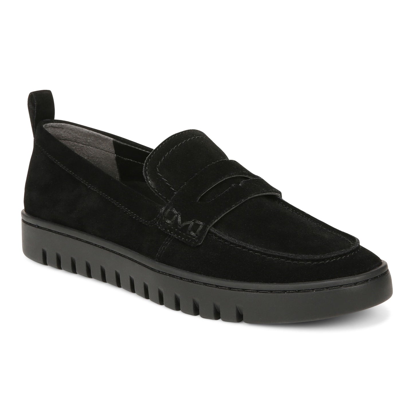 Vionic Uptown Women's Slip-On Loafer Moc Casual Shoes - Black Suede - Angle main